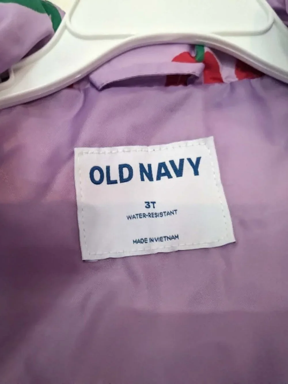 Girl's Old Navy Cherry Puffer Vest 3T Water Resistant - size 3T - NWT